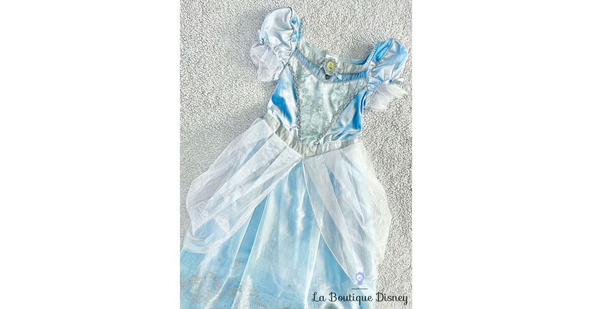 Deguisement Cendrillon Disney Store taille 7 8 robe princesse bleu paillettes